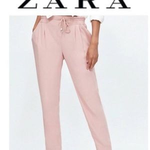 ZARA pink drawstring trousers